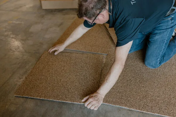 Carpet tiles for basements, offices, and play rooms